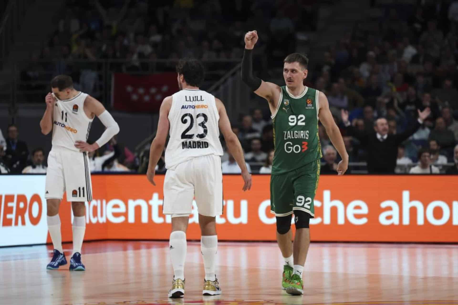 Real Madrid vise sa 6ème victoire d’affilée en Euroligue contre Žalgiris