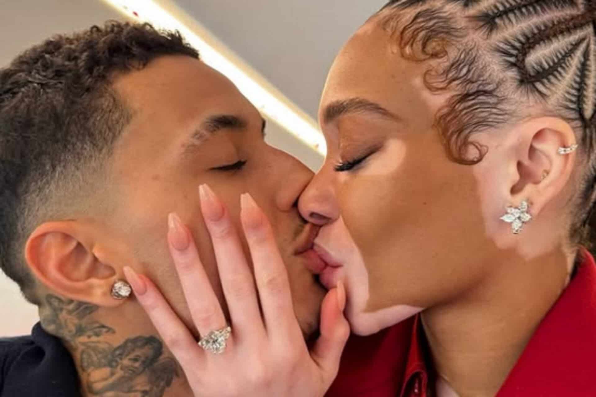 Kyle Kuzma célèbre ses fiançailles avec un triple retentissant en NBA