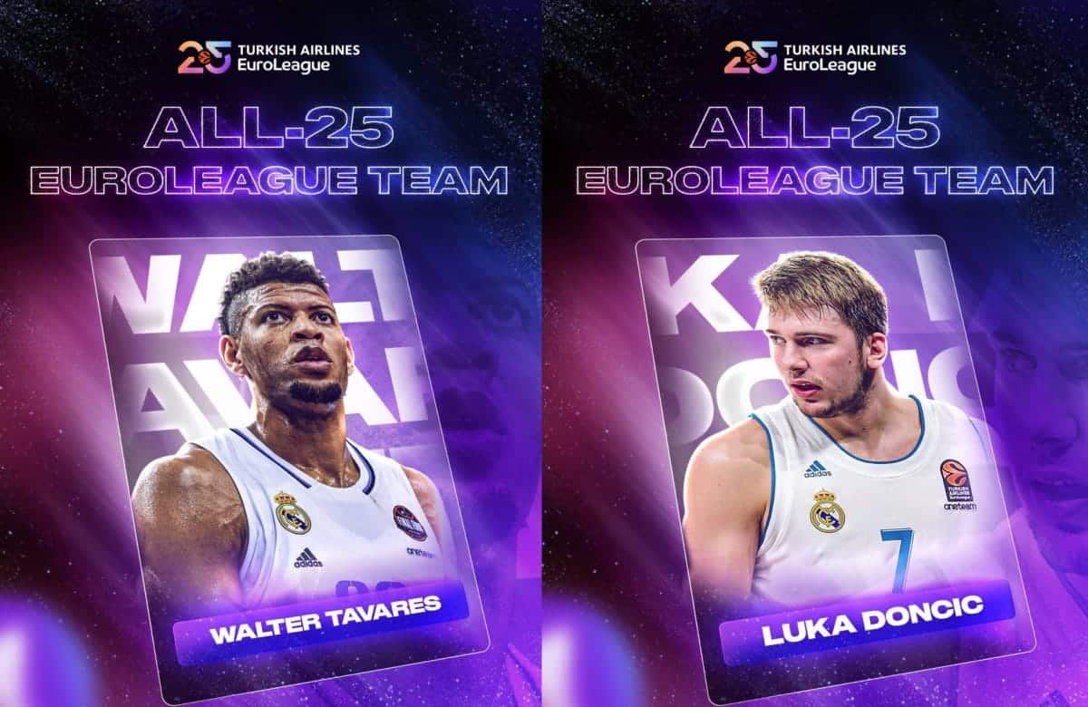 Tavares et Doncic élus parmi les 25 légendes de l’Euroligue