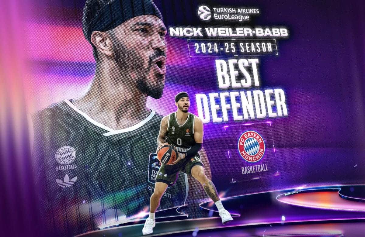 Nick Weiler-Babb sacré meilleur défenseur de l'Euroligue cette saison