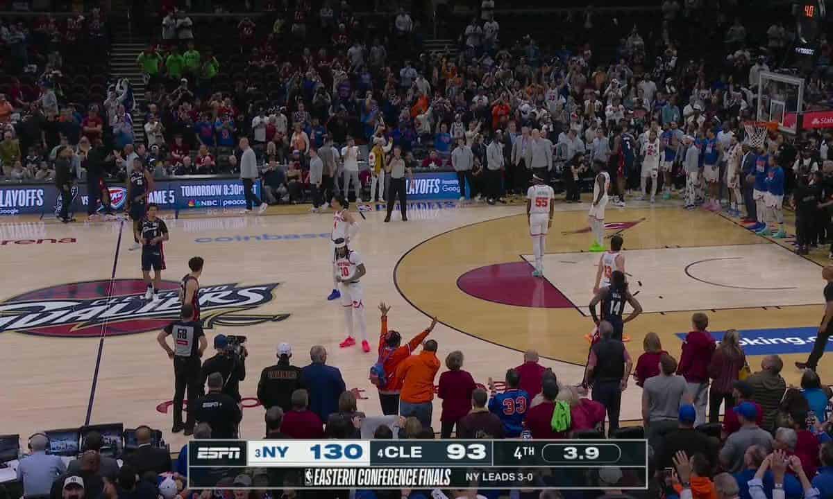 Knicks en finale NBA 2026 après une victoire écrasante sur Cleveland