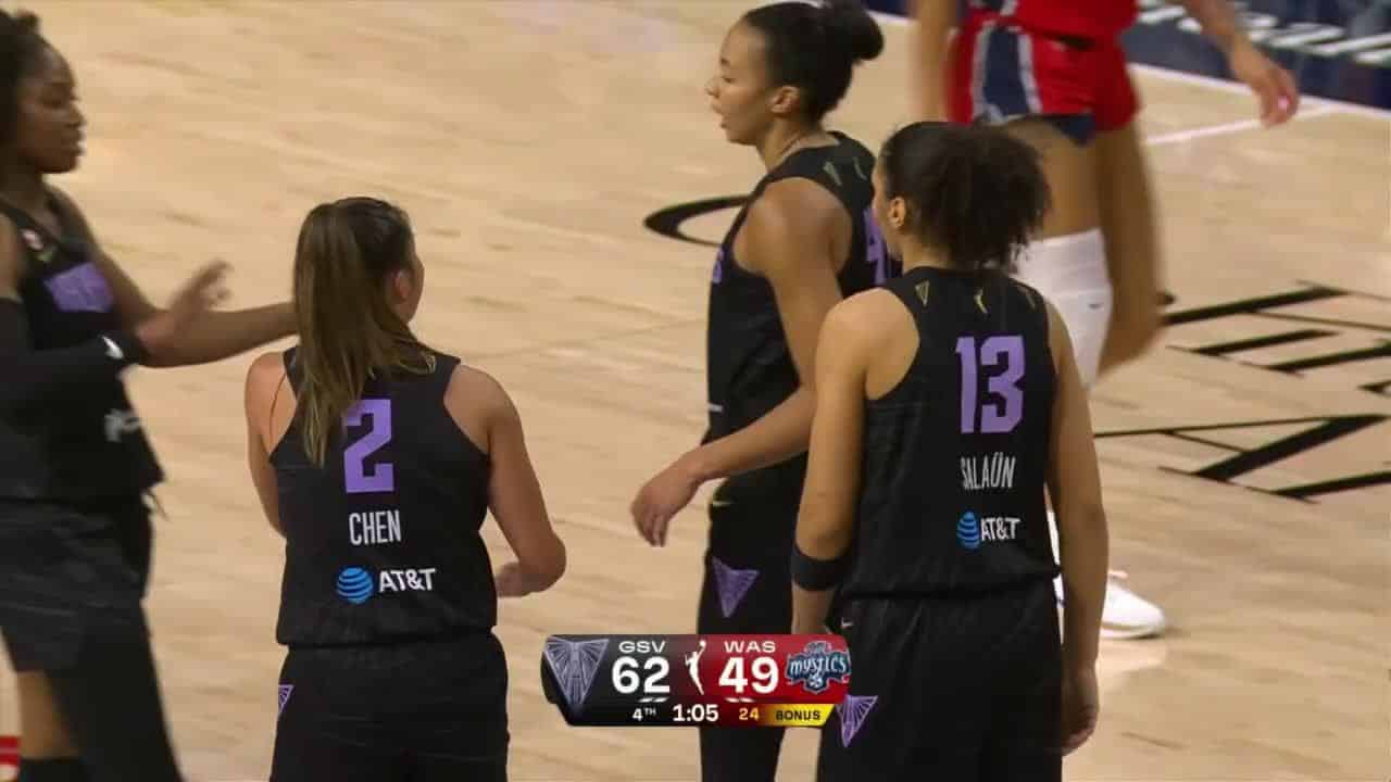 Kaitlyn Chen brille, Valkyries battent Mystics 62-49